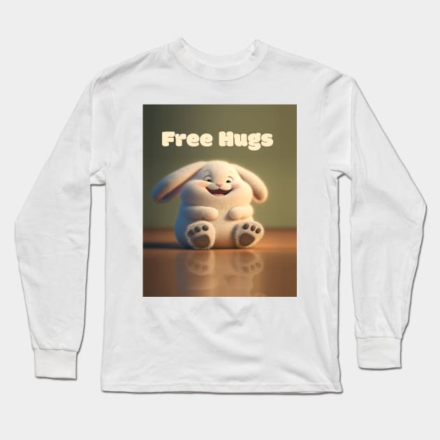 Ben the Bunny - Loves free hugs Long Sleeve T-Shirt by TheArtfulAI